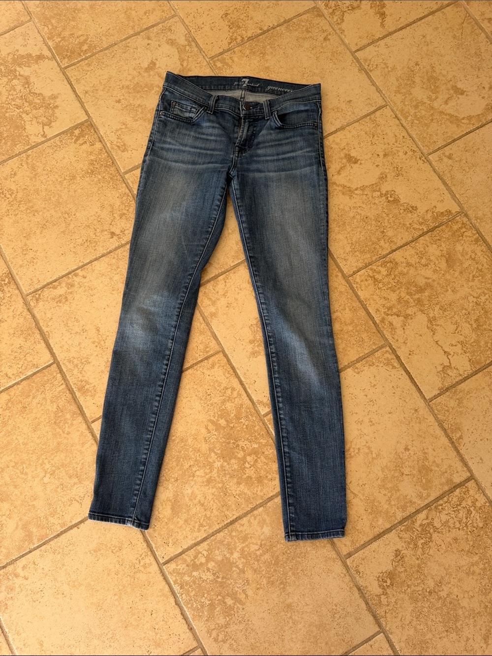 7 For All Mankind Women's Skinny Jeans - Faded Blue Wash